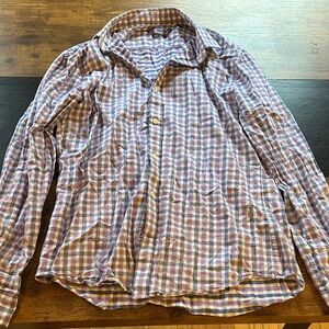 Tommy Hilfiger Purple and White Checkered Shirt
